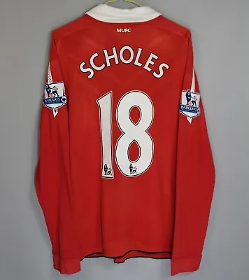 Manchester United 2010 2011 Home Shirt Jersey Long Sleeve Nike #18 Scholes • $89.99