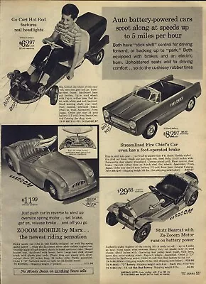 1965 PAPER AD Toy Go Cart Hot Rod Pedal Car Stutz Bearcat Marx Zooom Mobile  • $19.99