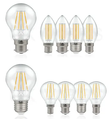 £66.99 • Buy Vintage Filament LED Edison Candle Bulb E14 E27 B22 Warm/Cool/Day Light A+ UK
