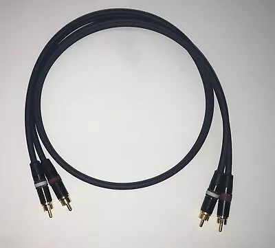 VAN DAMME 268-500-000 Twin Interconnect Cable Sapphire Blue REAN RCA 1m • £19.50