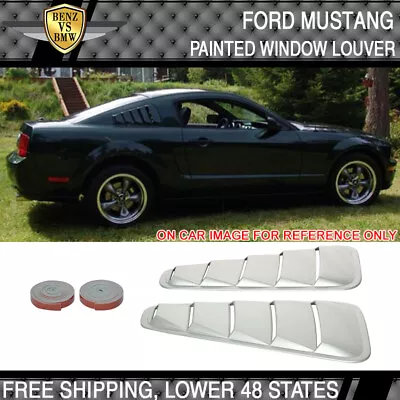 05-09 Mustang V6 ABS Window Louver Painted Satin Silver Metallic # TL • $104.99