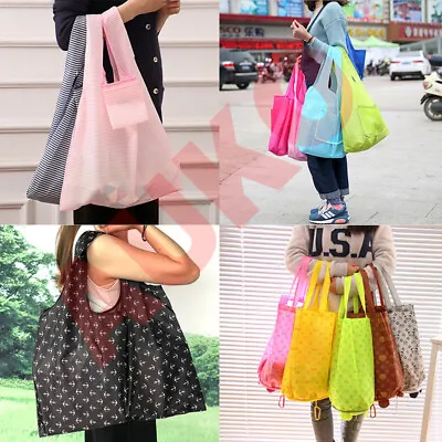 All Size Reusable Foldable Recycle Grocery Shopping Carry Bags Tote Handbags Eco • $1.49