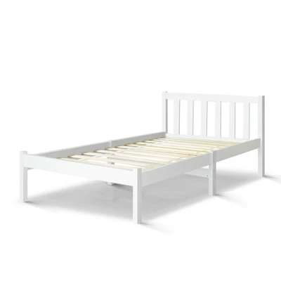 $109.95 • Buy Artiss Wooden Bed Frame Single Size SOFIE Pine Timber Mattress Base Bedroom