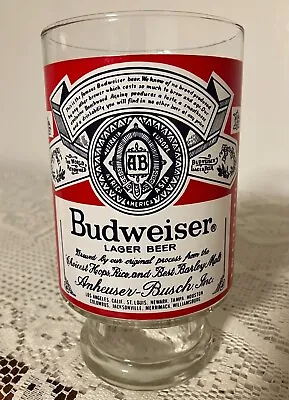 Lot Of 5 Vintage 1970's Budweiser Large 32 Oz Pedestal Foot Lager Beer Glass Cup • $14.99