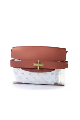 $107.99 • Buy ZAC Zac Posen Womens Polka Dot Pearl Belted Mini Brigette Clutch Handbag Brown