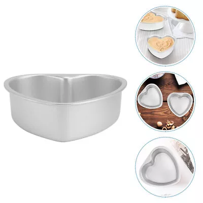  2 Pcs Heart Cake Mold Stencils Small Pan Baking Pans For Oven Cheese • £9.99