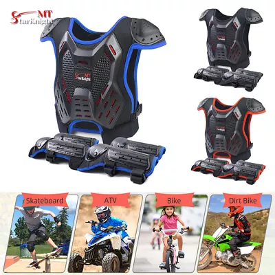 Kids Body Armor Protective Riding Gear Vest Dirt Bike Motocross Chest Knee Pads • $50.99