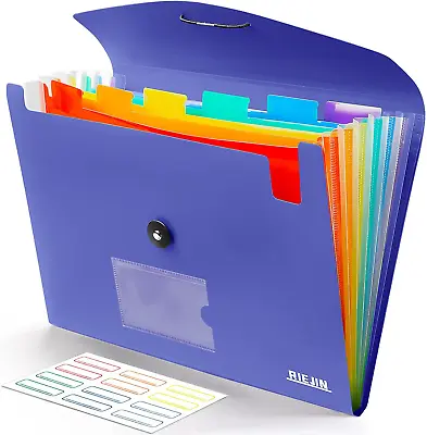 Accordian File Organizer 7 Pocket Expanding File Folder With Labels Plastic Exp • $12.47