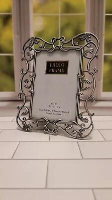 4x6 Picture Frame Tangling Ropes Antique Pewter Finish Lacquer Coated Hand... • $17