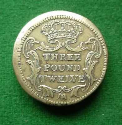 Joannes V  Double Joe  £3.12  Brass Coin Weight - Avf • $4.98