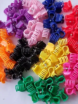 12 MINI SMALL HAIR CLIPS 1.5cm HAIR CLAW CLAMPS~HAIR GRIPS BLACK RED PURPLE • £2.29