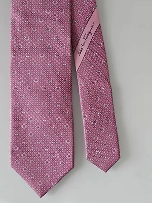 Salvatore Ferragamo Tie Gancini Logo On PINK Color • $125