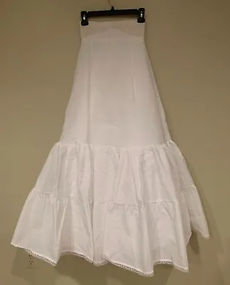 High Waist Crinoline 43  Long 2 Tier A Line Petticoat Half Slip Size 4 • $11.50