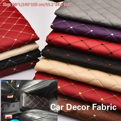 Faux Leather Fabric Quilted Foam Car/Furniture/Upholstery DIY By The Meter • $20.20