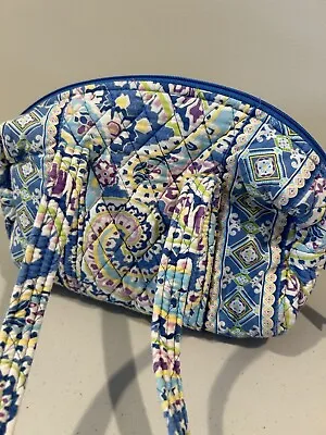 Vera Bradley Retired Small Capri Blue Lola Handbag Pasley Pattern Snaps Cotton • $14.97