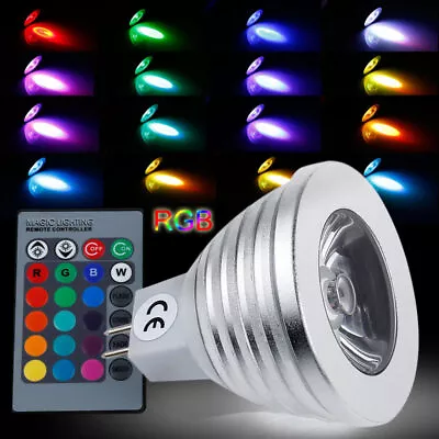 16 Color  MR16 Changing 3W RGB LED Light Bulb Lamp 12V +IR Remote Contral • $13.07