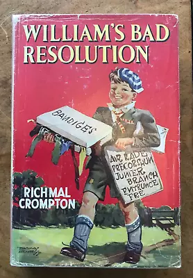 £12.95 • Buy Richmal Crompton William's Bad Resolution 1958 Childrens Hardback Dust Jacket