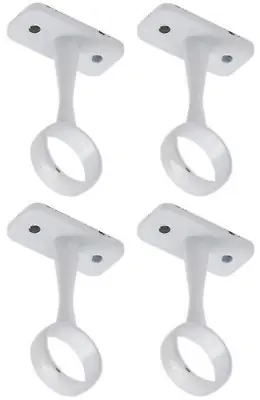 WARDROBE RAIL CENTRE SUPPORTS Brackets 19mm White Finish X4 QUAD PACK • £5.49