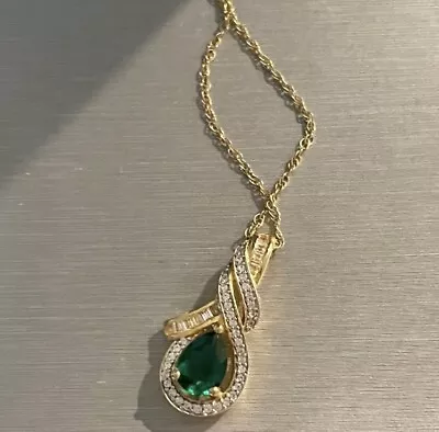 Lab Created Emerald Necklace • $59.99