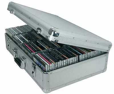 CD Storage Case Aluminium Metal DJ Large Flight Box - For 120 CDs Or Game Discs • £64.49