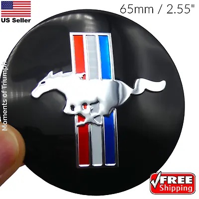 (4 PACK) FORD MUSTANG Wheel Center Hub Cap Sticker Decal DOME SHAPE 65mm / 2.55  • $11.80