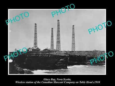 Old Postcard Size Photo Of Glace Bay Nova Scotia Marconi Wireless Station 1920 • $4.53