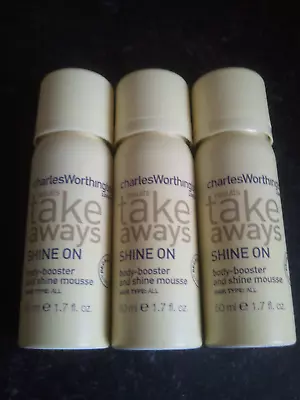 Charles Worthington Shine Mousse Hair Body Booster. Qty 3 • £6.99