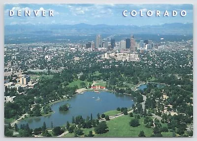 $2.29 • Buy Denver CO~Air View City & Lake~Continental Postcard