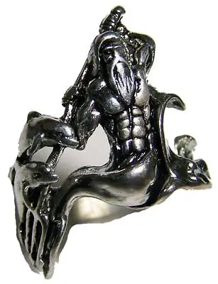 Quality POSEIDON SILVER BIKER RING BR76 Mens Fashion Jewelry GREEK GOD Dolphin • $14.30