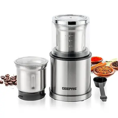 Geepas 200W Coffee Grinder Food Processor Electric Wet & Dry Spice Nuts Grinder • £27.99