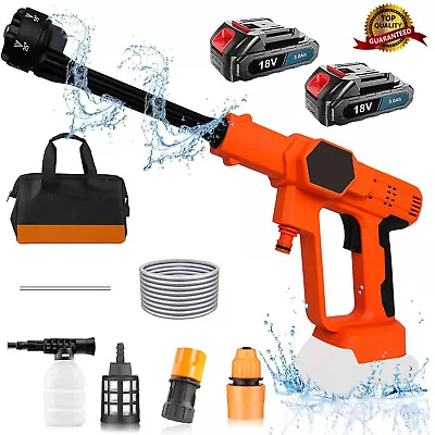 18V Cordless Power Washer 6-in-1 Nozzle Portable Pressure Washer 2x Battery • £42.99