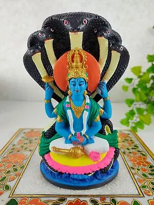 Lord Vishnu Ananta Shesha Ganges Clay Handmade Visnu Altar Statue 7.5  • $85