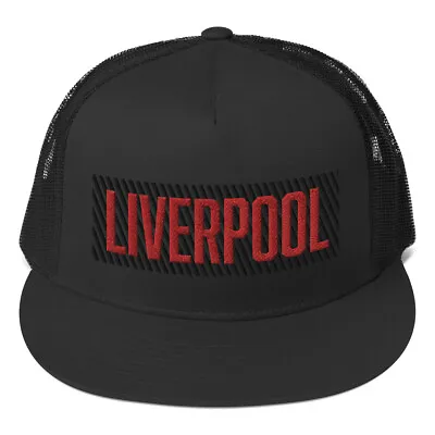 $30 • Buy Liverpool Red On Black Grill Soccer Trucker Hat