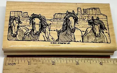 HORSES PLATEAU Western Cowboy Ranch Equestrian Dream Stampin' Up! RUBBER STAMP • $17.95