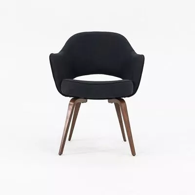 2015 Eero Saarinen For Knoll Executive Dining Arm Chair In Black Fabric Oak Legs • £1327.06