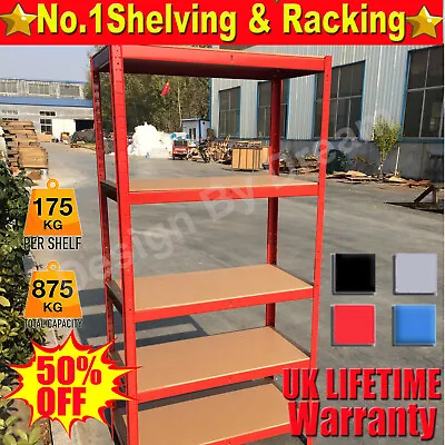 Thicken Garage Shed 5 Tier Racking Storage Shelving Units Boltless Shelves Bays • £23.40