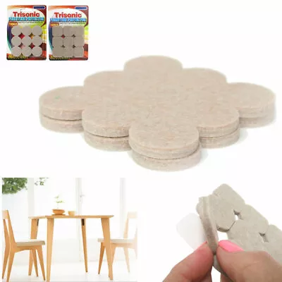 18 Self Adhesive Felt Floor Protectors Round Beige Pads Furniture Chair Scratch • $6.23