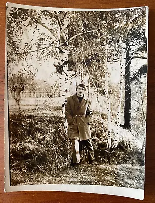 Handsome Guy In A Coat Near A Birch Tree Gentle Gay Man. Vintage Photo • £5.31