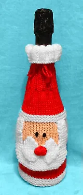 KNITTING PATTERN - Father Christmas / Santa Wine Bottle Drawstring Cover • £3.25