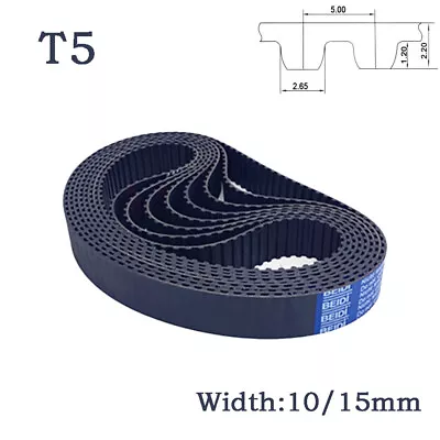 T5 - Timing Belt Trapezoidal Tooth Close Loop Rubber Timing Belt Width 10/15mm  • $2.95