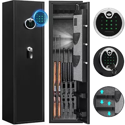 Digital Gun Rifle Safe Long Gun Safe With Backlit Keypad Ammo Box & 3 Gun Rack • $209.99