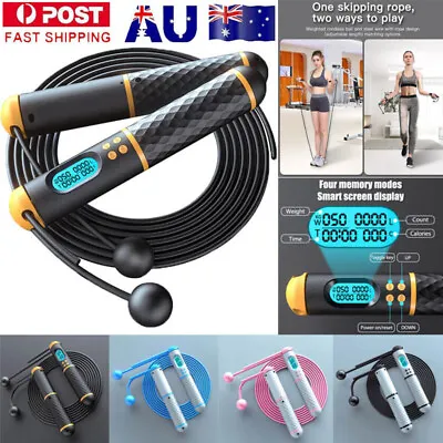 Jump Rope Speed Digital Wireless Cordless Skipping Fitness With Calorie Counter • $12.85