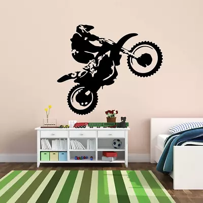 57x43cm Black Motocross Vinyl Wall Art Home Decals For Living Room Bedroom Decor • $24.15