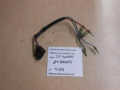 87-850691 Mercury 1993 90hp ELPTO Outboard Power Trim Switch T129 • $23