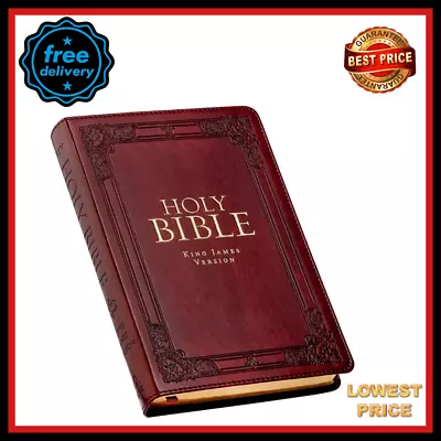 KJV Holy Bible Standard Size Burgundy Faux Leather W/Thumb Index And Ribbon MA • $49.18