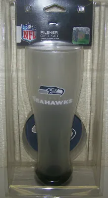 $7.88 • Buy Seattle Seahawks NFL Gift Set 23oz Pilsner Glass And 4 Coasters