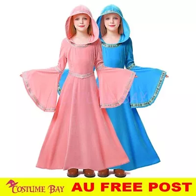 Girls Gothic Medieval Renaissance Princess Costume Queen Vintage Dress Ball Gown • $49.95