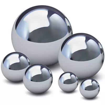6pcs Gazing Balls Mirror Garden Spheres Stainless Steel Fence Outdoors Decor UK • £12.88