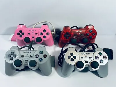 $39.95 • Buy Genuine PS1 PS2 PlayStation 2 Controller Dualshock SCPH-1080 Grey Clear Pink Red