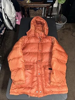Campus Rugged Country Vintage 70s/80s Puffer Down Coat Orange Size 40 • $1